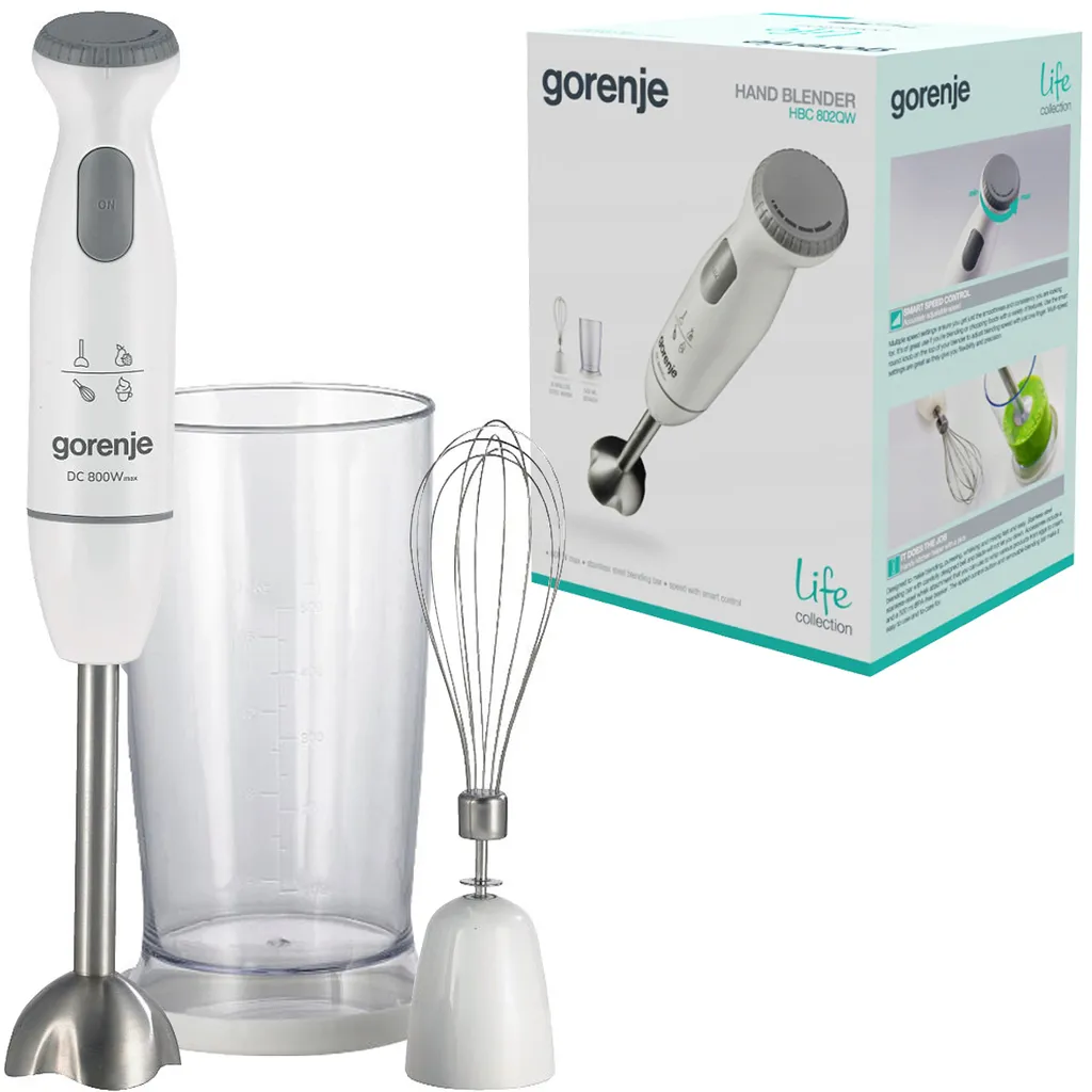 Mixeur plongeant anti-éclaboussures Gorenje HBC802WQ 800W puissant