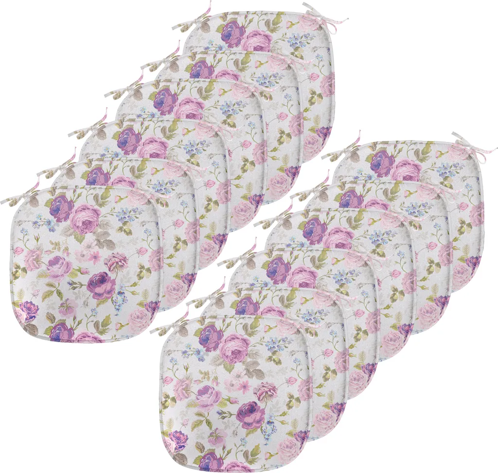 ABAKUHAUS Lot de 12 Coussins de Chaise Impermeables 40x40cm Tons Pastel