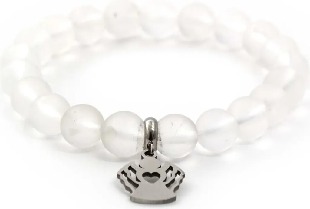 Bracelet élastique en perles de cristal givré MINK68/17 pour femme