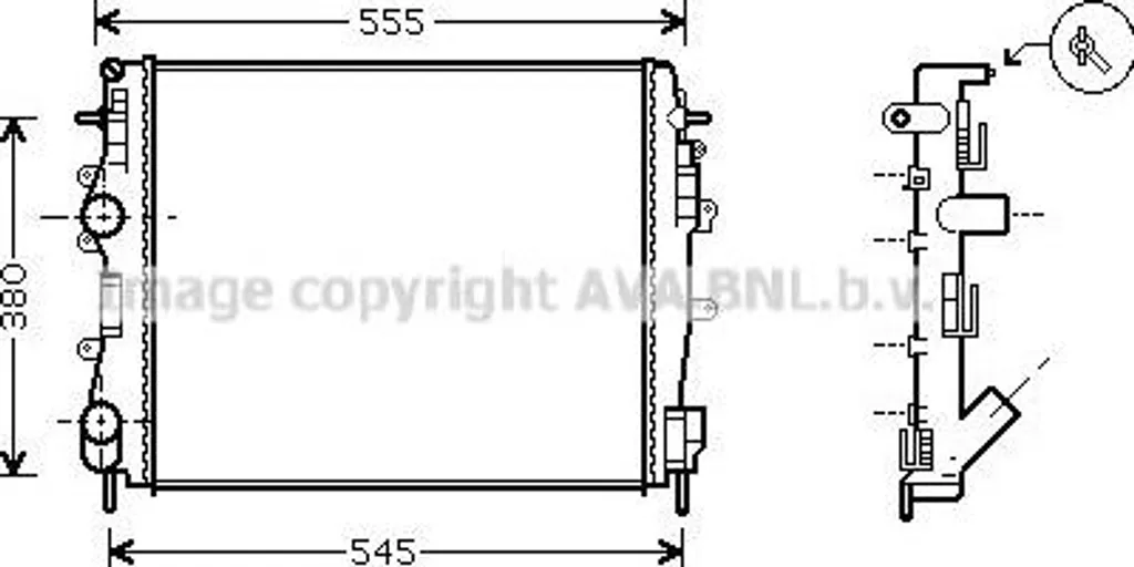 Radiateur moteur AVA RTA2325 pour Renault Kangoo et Nissan Kubistar