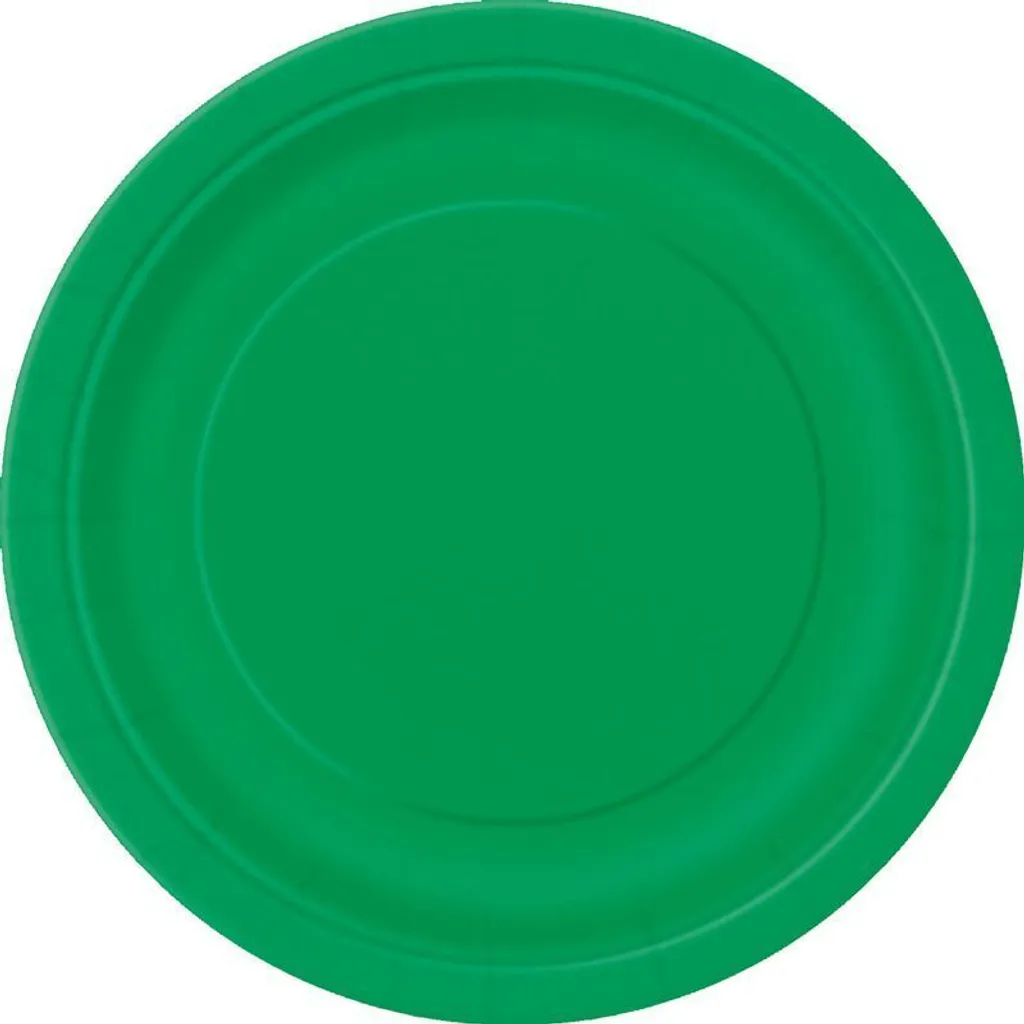 Lot de 8 grandes assiettes de présentation rondes coloris vert sapin