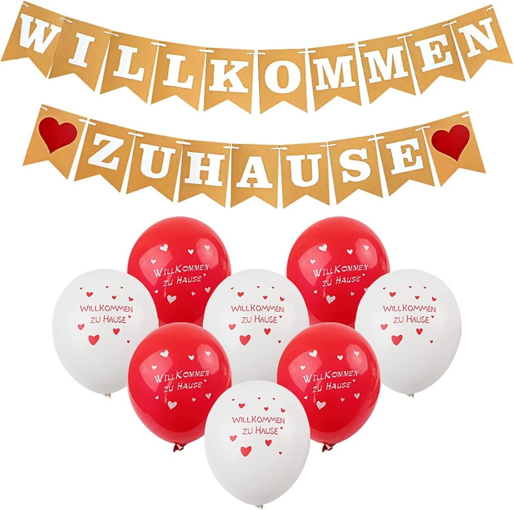 Willkommen-Set Willkommen Zu Hause Ballongirlande Weisse Produktbild 