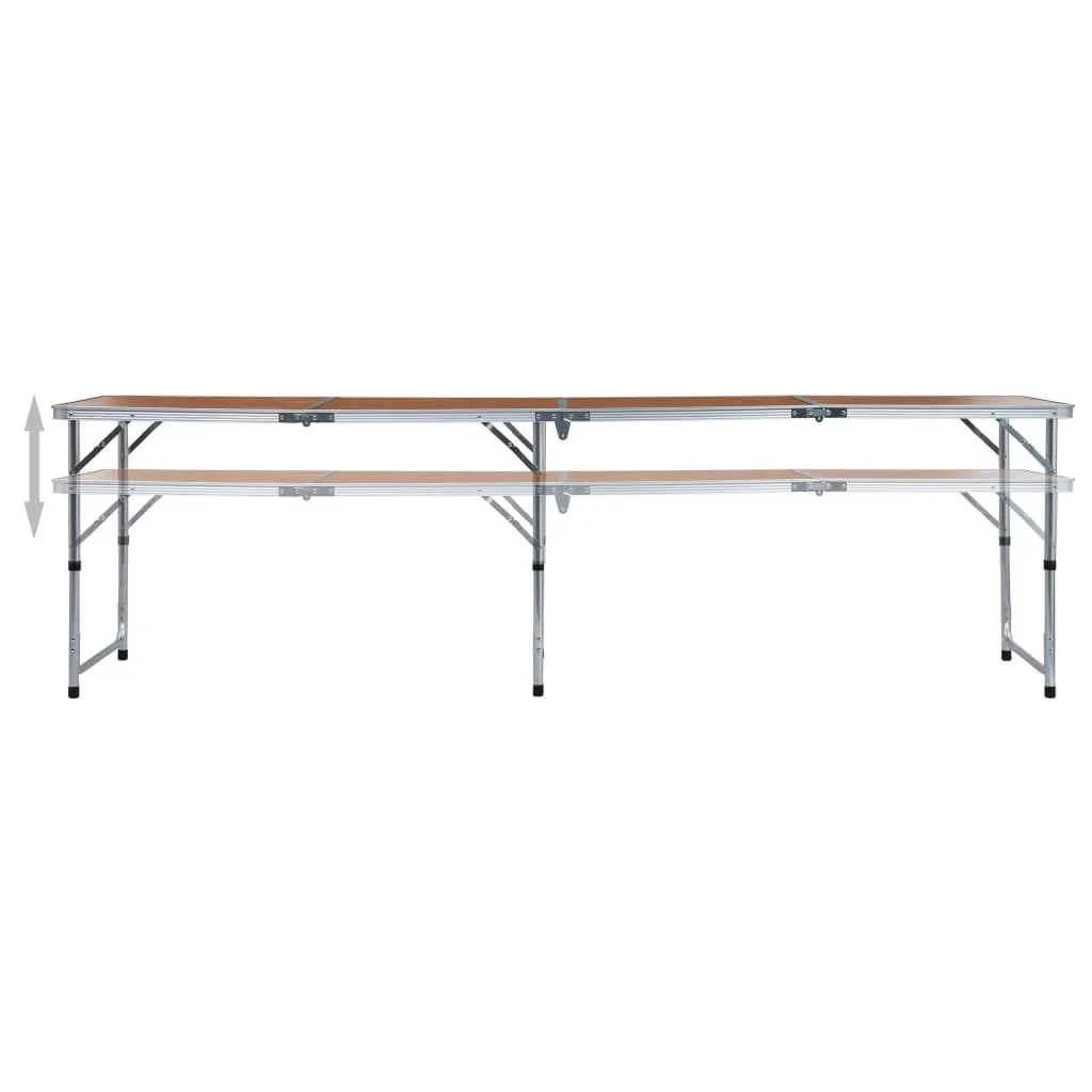 Table de camping pliante en aluminium légère et stable 240 cm
