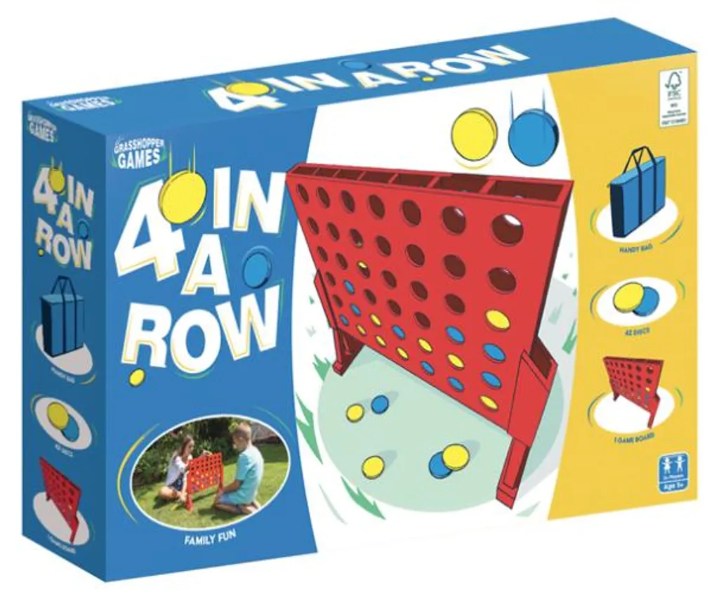 Jeu de société de réflexion 4 en ligne en bois pour enfants et adultes