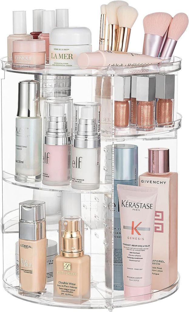 360° Drehbarer Make-up-Organizer, Schminktisch-Organizer, Skincare-Organizer, Badezimmer-Aufbewahrung, Kosmetikständer, Für Badezimmer, Schminkt...