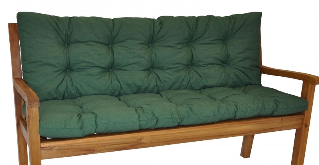 Polstr na zahradní lavičku 150 cm - látka tmavě zelený Obrázek produktu 