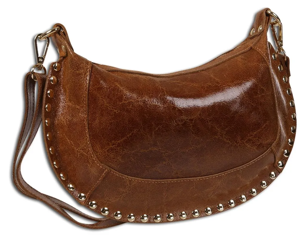 Sac bandoulière plat marron Toscanto : l'organisation parfaite 32 cm
