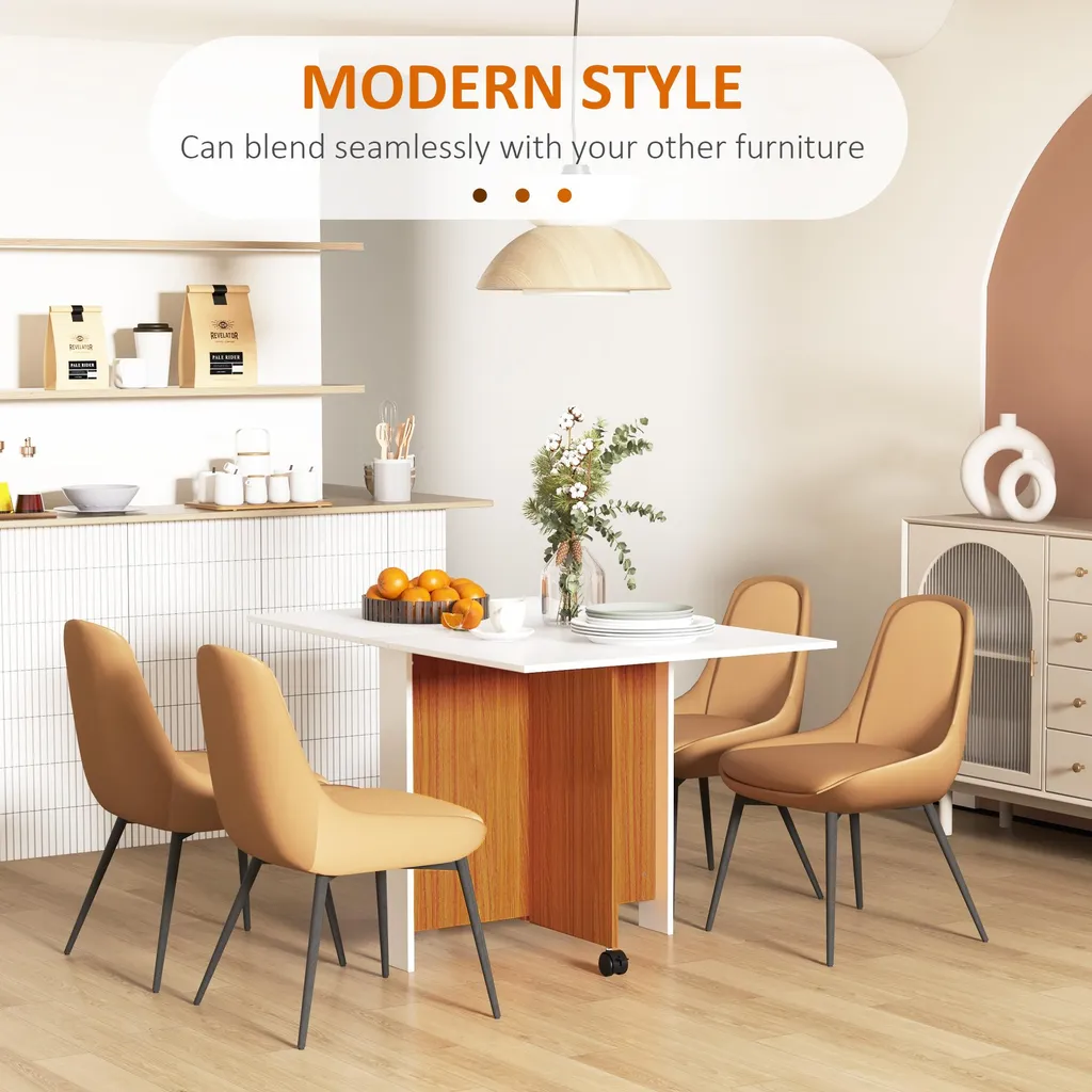 Table de Cuisine Pliable et Mobile avec Plan de Travail Modulable Blanc - 11
