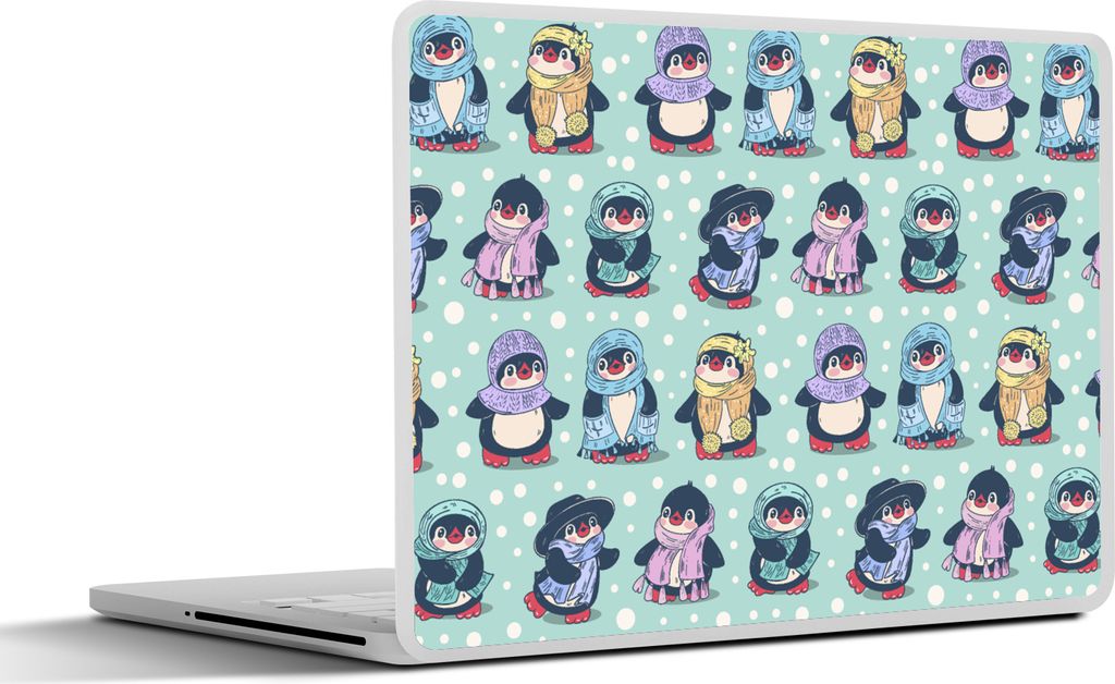 MuchoWow Laptop Aufkleber Sticker Cover Gestaltung - Winter - Pinguin 36.5x27.5 cm - Laptop-Sticker