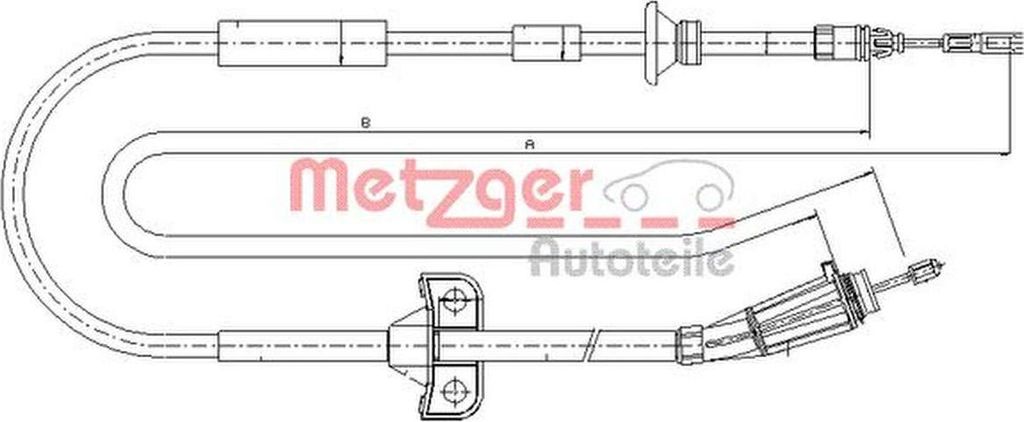 METZGER Handbremsseil Seilzug Feststellbremse für VOLVO V70 II (285) Hinten Links Hinten Rechts 10.8066