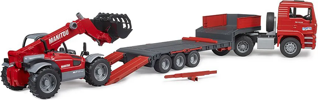 Camion porte-engin Bruder avec bras télescopique articulé
