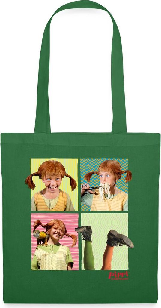 Spreadshirt Pippi Langstrumpf Portraits Von Pippi Stoffbeutel, One size, Fichte