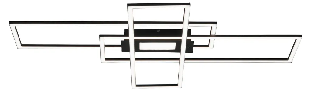 Grand Plafonnier LED Noir 45W 5500lm Luminaire de Plafond Design Carré