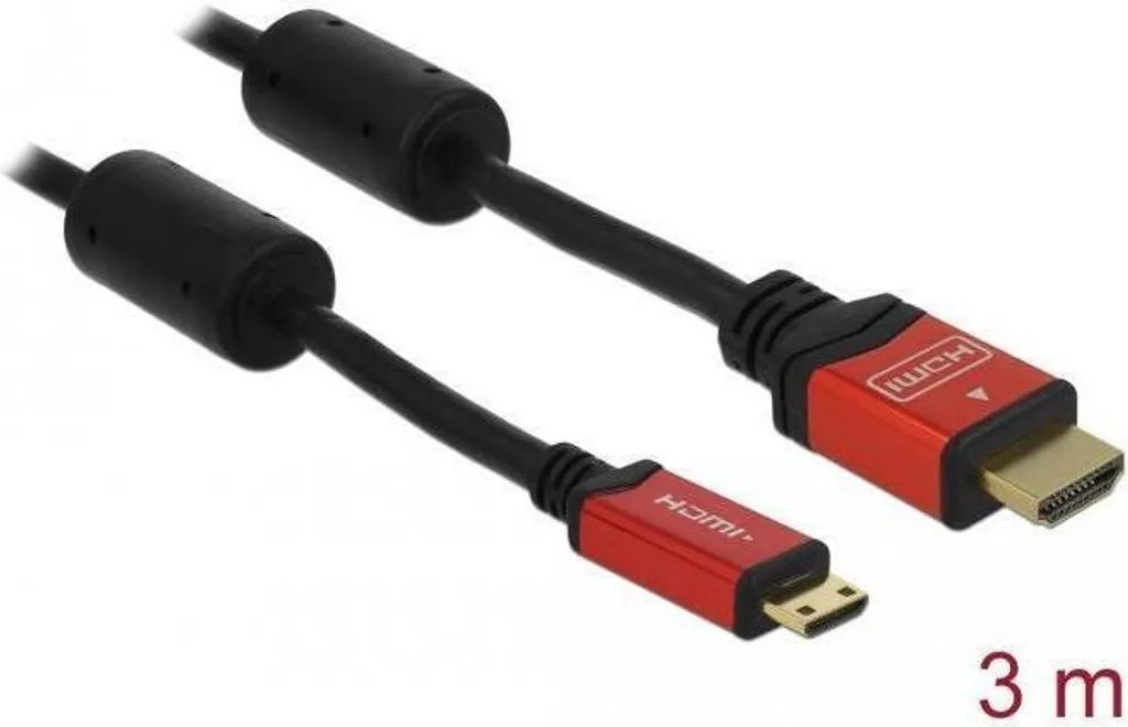 Delock Cavo HDMI A/C 3m: Connessione 4K Professionale per Fotocamere