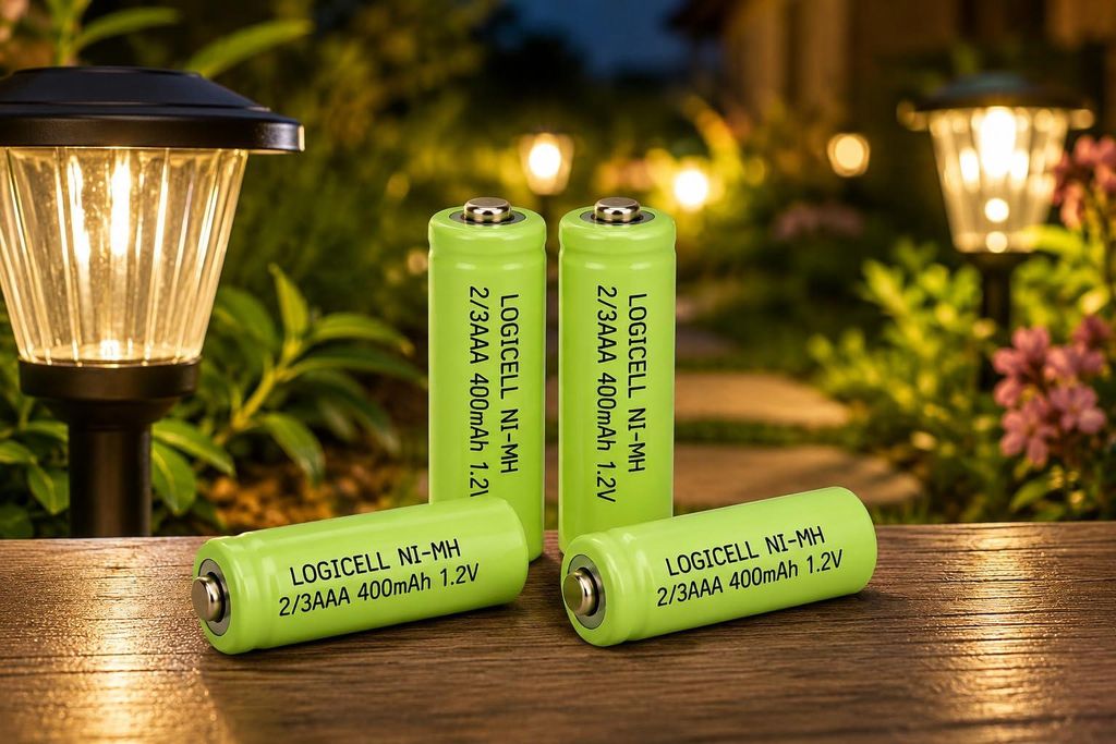 4 Stück LogiCell 2/3AAA NI-MH-Akku 300mAh, 1,2V Solar Micro Produktbild 