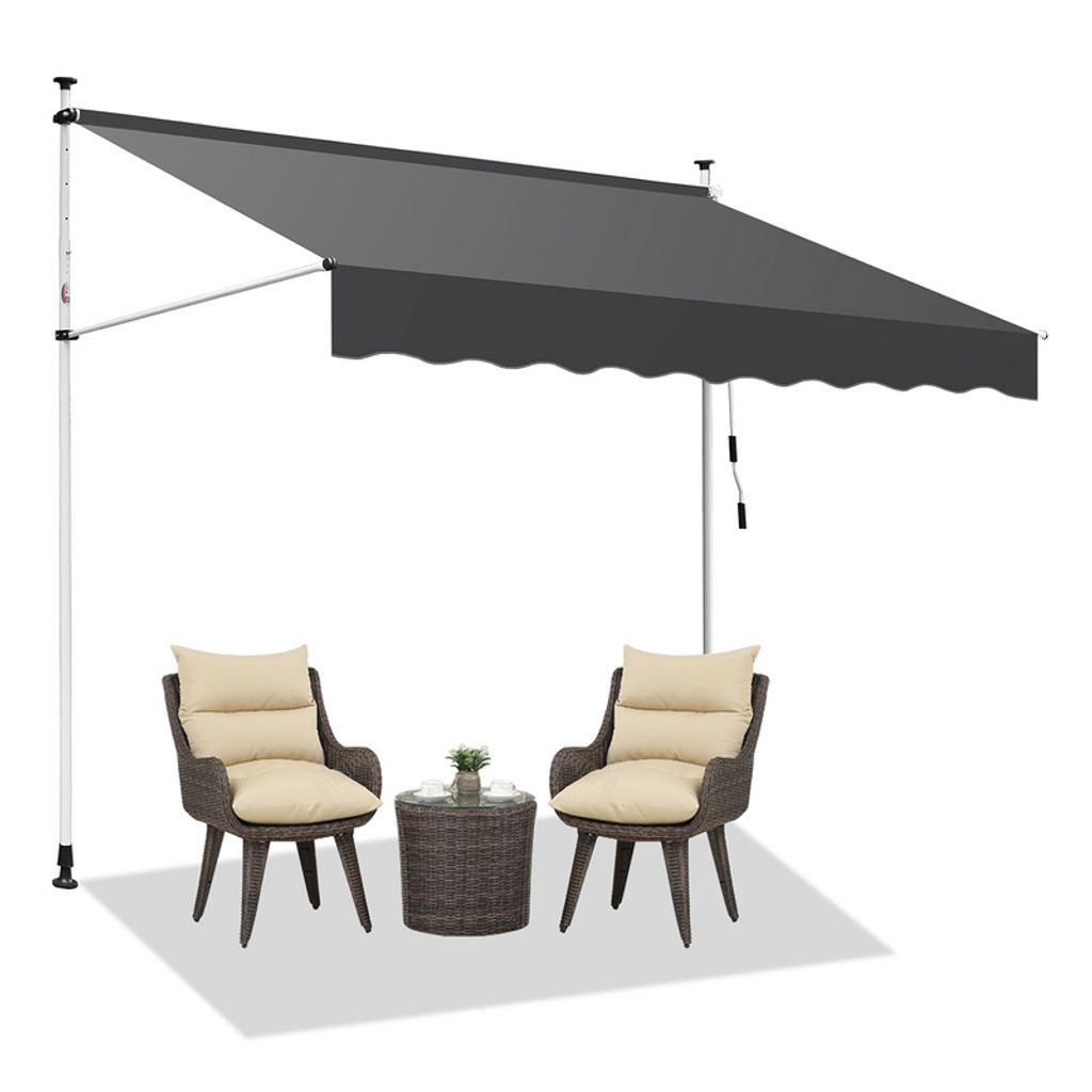 Relaxdays Tenda Da Sole, Protezione Per Il Balcone, Regolabile, Senza Forare, A Manovella, Larga