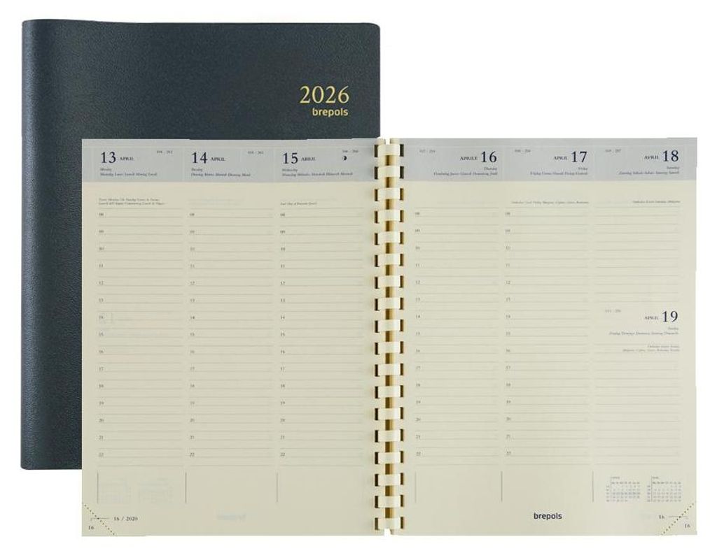 Brepols Buchkalender "TIMING" 2026 schwarz Produktbild 