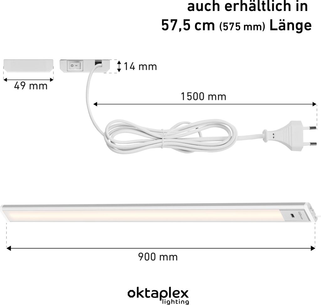 Oktaplex 2er Set LED Unterbauleuchte mit Bewegungsmelder Produktbild 