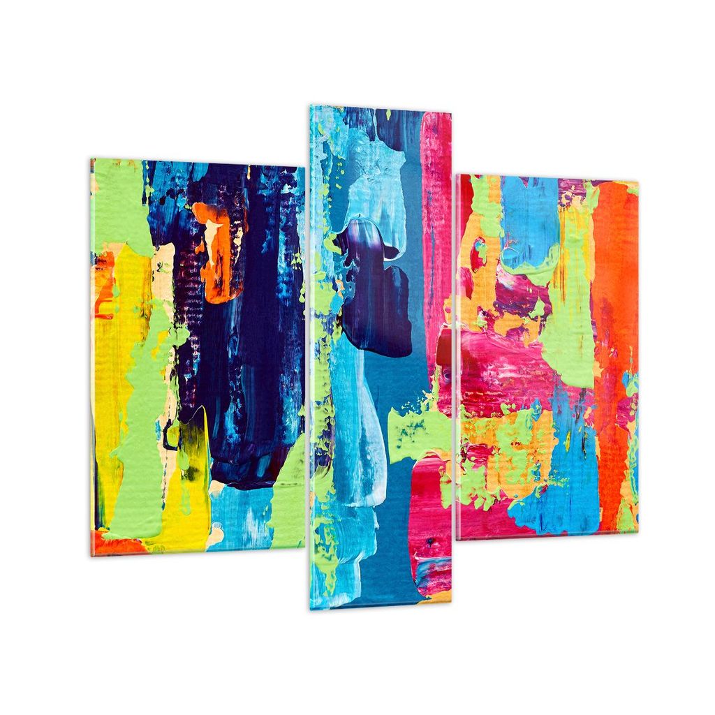 Bilder auf glas - Abstraktion Design Grafik - 95x80cm - Glasbilder - Wandbilder - Kunstdruck - zum Aufhängen bereit - Wanddekoration aus Glas - Gl...