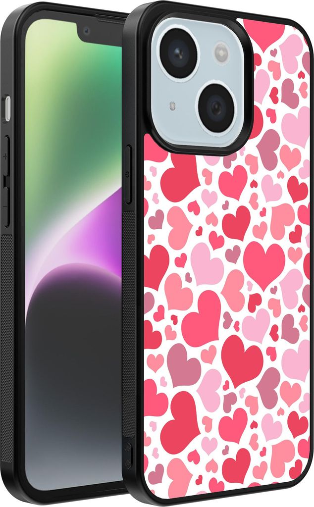 Smartphonica Telefon Fall geeignet für iPhone 14 mit Herzen drucken - Herzen Design TPU Backcover Fall - Kinder Fall mit Herzen Design