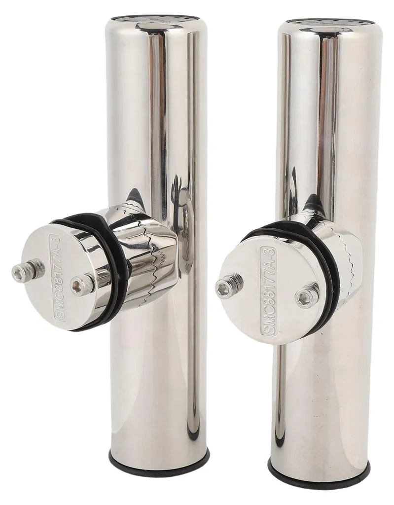 Porte-canne bateau inox fixation rail pour pêche à la traîne lot de 2