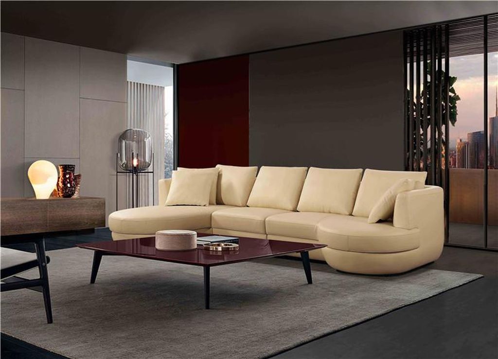 Ledersofa Couch Sofagarnitur Neu Ecksofa Eck Garnitur Design Modern Sofa Beige