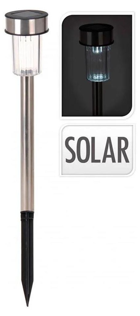 Lampa solarna LED wykonana ze stali nierdzewnej - z kolcem Zdjęcie produktu 