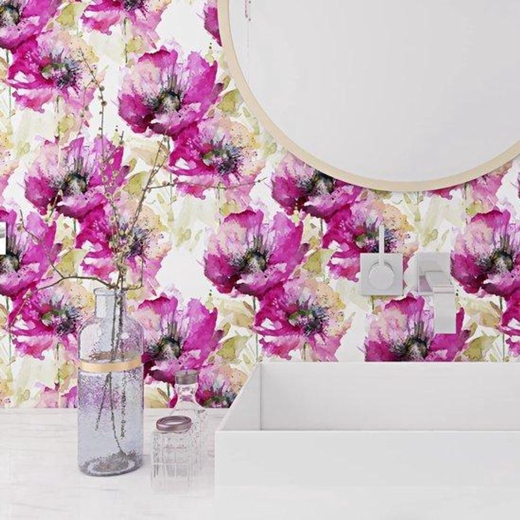 Lila Blumen Folie 17,5x305cm wasserfest Moderne Blumen Nachbildung