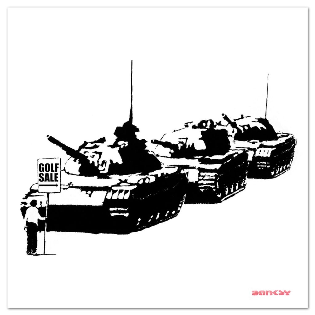 Giallobus - Golf Salz - Banksy - 50L x 50B cm - Bild - Acrylglas