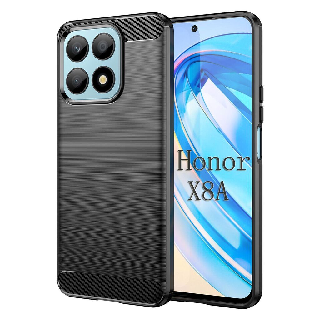 Carbon Hülle für Honor X8A Handyhülle Back Cover Handy Produktbild 