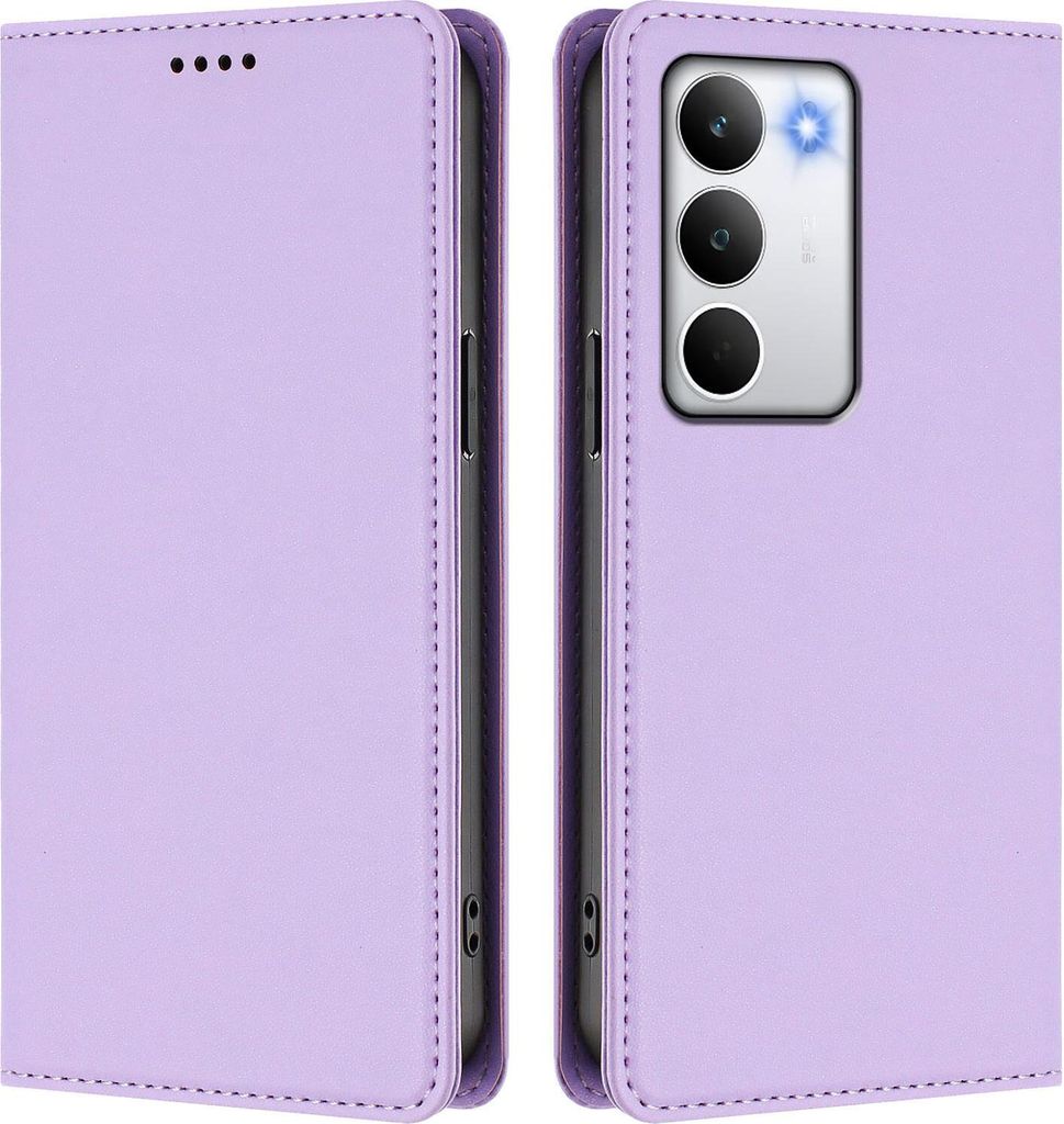 Handyhülle für Realme C71, Kunstleder Klapphülle Stoßfeste Magnetische Hülle mit Ständer Violett