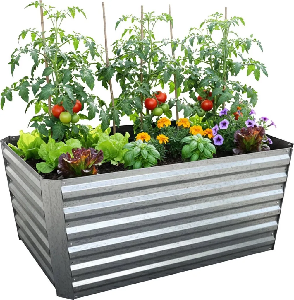 Potager surélevé pour balcon et terrasse - Jardinière métal rectangulaire