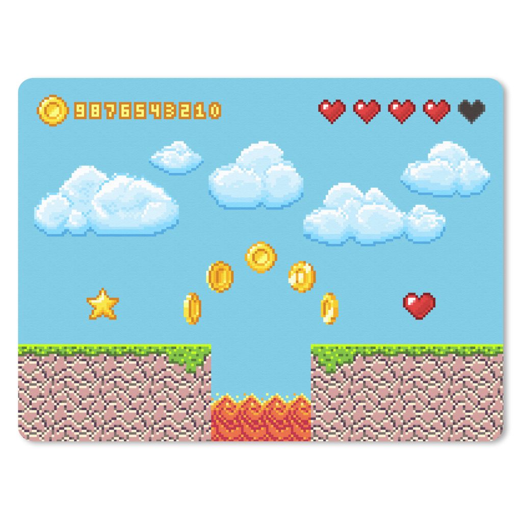 MuchoWow Gaming Mauspad Mousepad Spiele - Retro - Spielhalle 23x19 cm - Mousepads - Maus Mat - Pad - Mausunterlage - Schreibtischunterlage - Mauspad