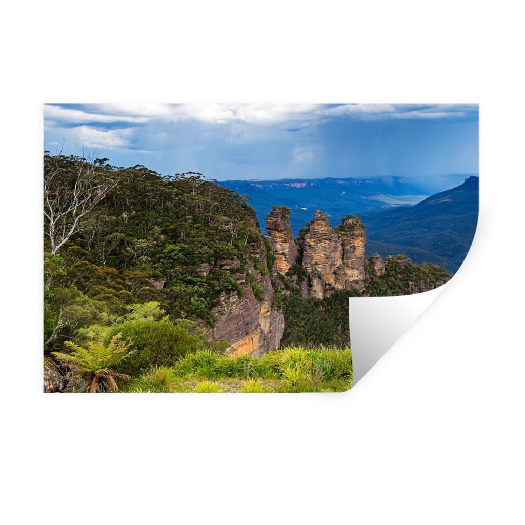 MuchoWow Wandtattoo Wandsticker Wandaufkleber Blick auf den Blue Mountains National Park in Australien 30x20 cm Selbstklebend und Repositionierba...