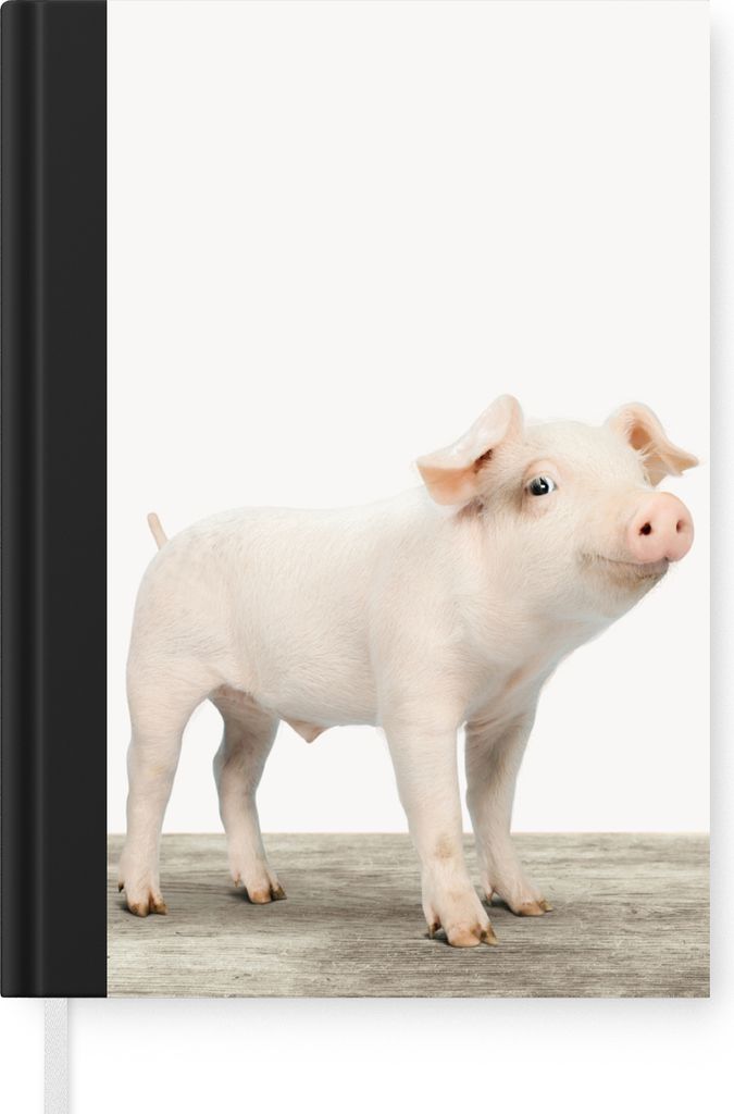 MuchoWow Notizbuch Tagebuch Haushaltsbuch Notebook A5 Ferkel - Groß - Tiere - Rosa - Jungen - Mädchen - Kinder - Notizblock - Notizheft - Noteb...