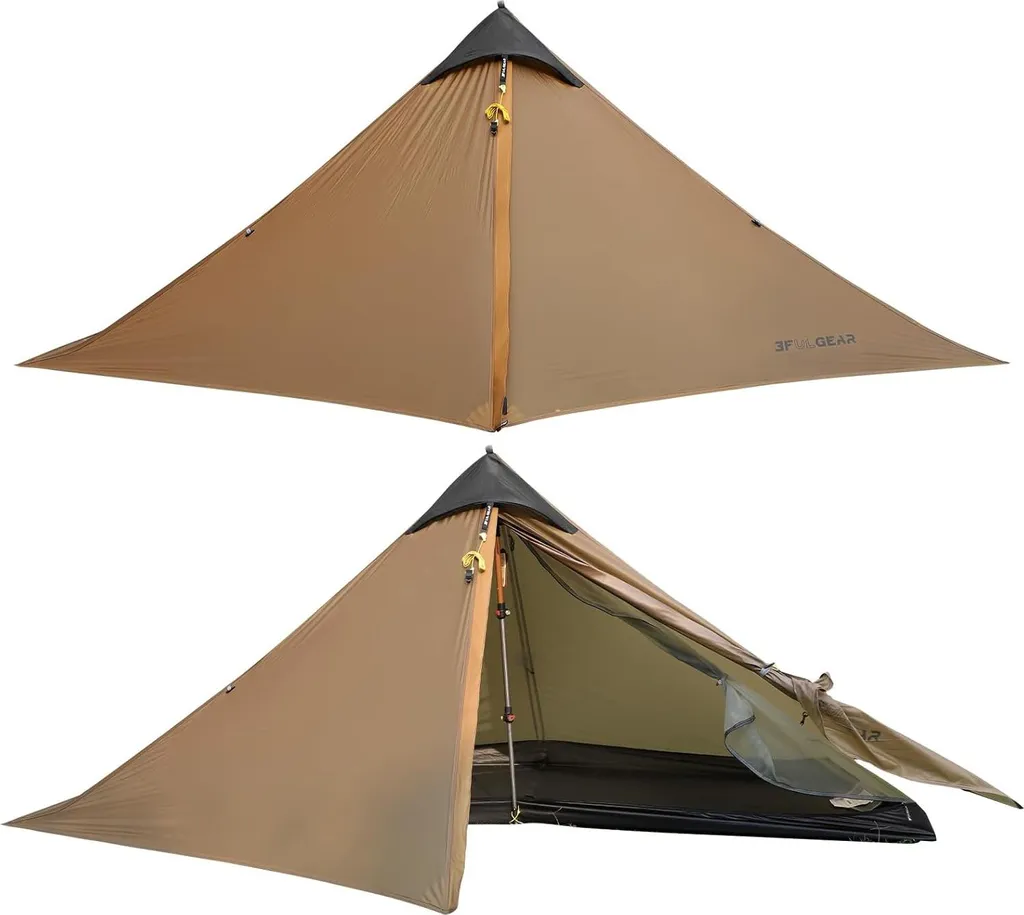 Tente Camping et Trekking Lanshan 1 : Idéal Bivouac Solo 3 Saisons Kaki