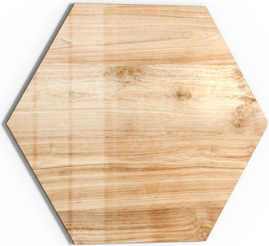 DEQORI Magnettafel Glas 40x35 cm 6-eckig 'Holzstruktur detailliert' beschreibbar Whiteboard