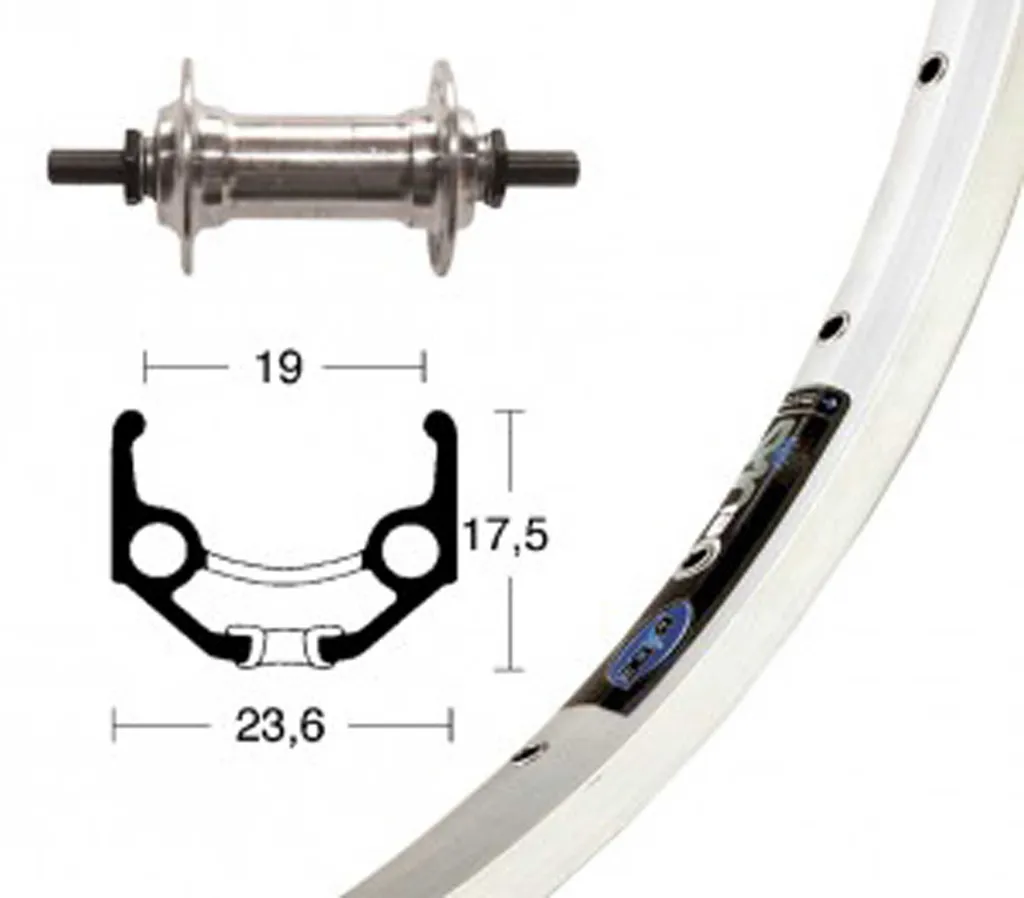 Roue de vélo 28 pouces Ryde Zac argentée avec moyeu robuste à axe fixe