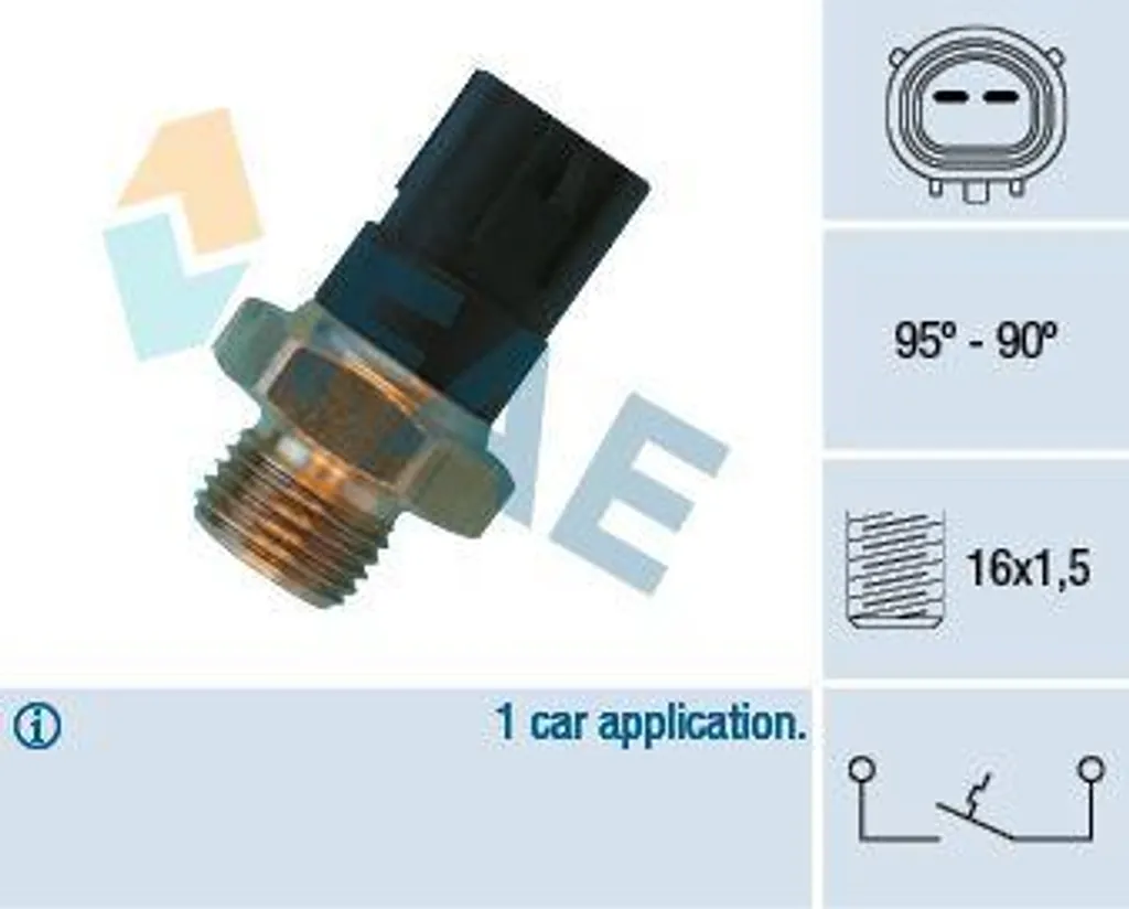 FAE 36490 Interruttore Termico Ventola MB660664 per Mitsubishi 3000 GT