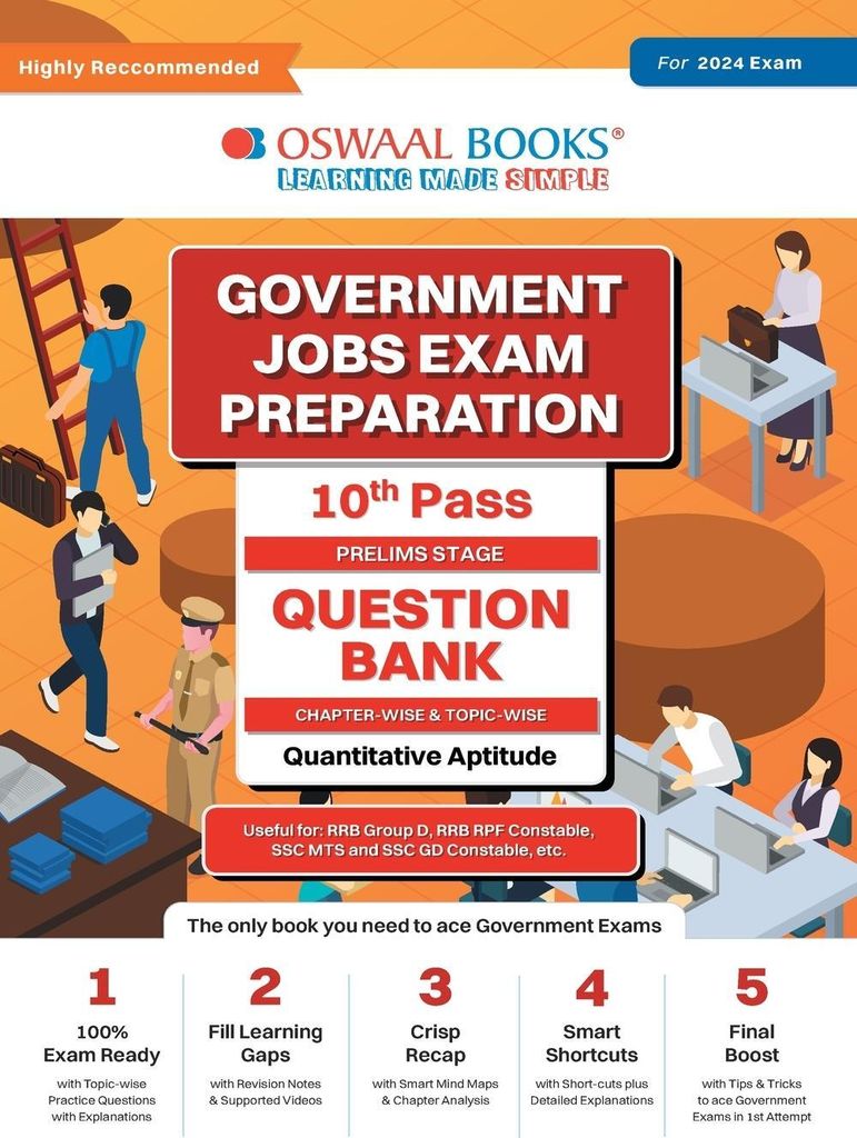 Oswaal Government Exams Question Bank 10th Pass | Quantitative Aptitude | for 2024 Exam