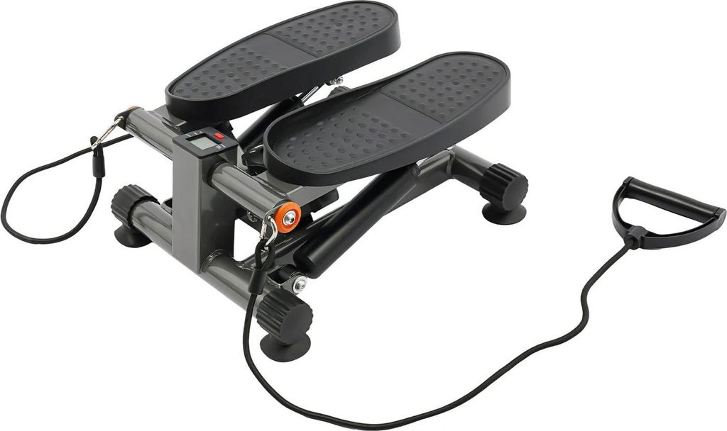 Twist Stepper - Hydraulischer Mini Stepper - LCD-Display - Widerstandsbänder - Verstellbare Trittflächenhöhe 19–34 cm - Für Heimfitness & Kra...