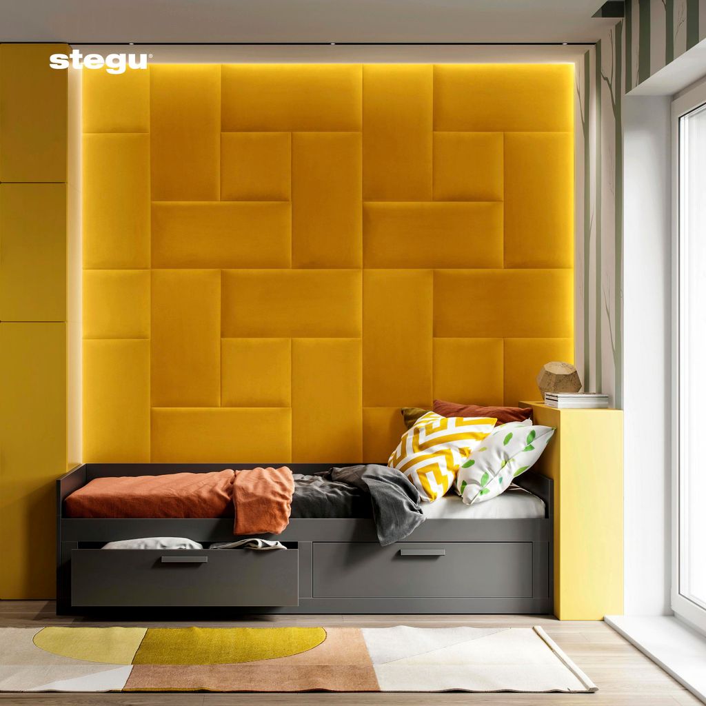 Wandkissen Matt Velvet schwefelgelb Samt-Optik 30 x 60 cm Produktbild 