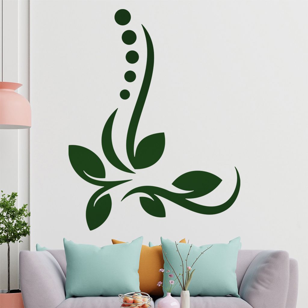 Gras - Linien Punkte Wandtattoo in 6 Größen - Wandaufkleber Wall Sticker - Dekoration, Küche, Wohnzimmer, Schlafzimmer, Badezimmer