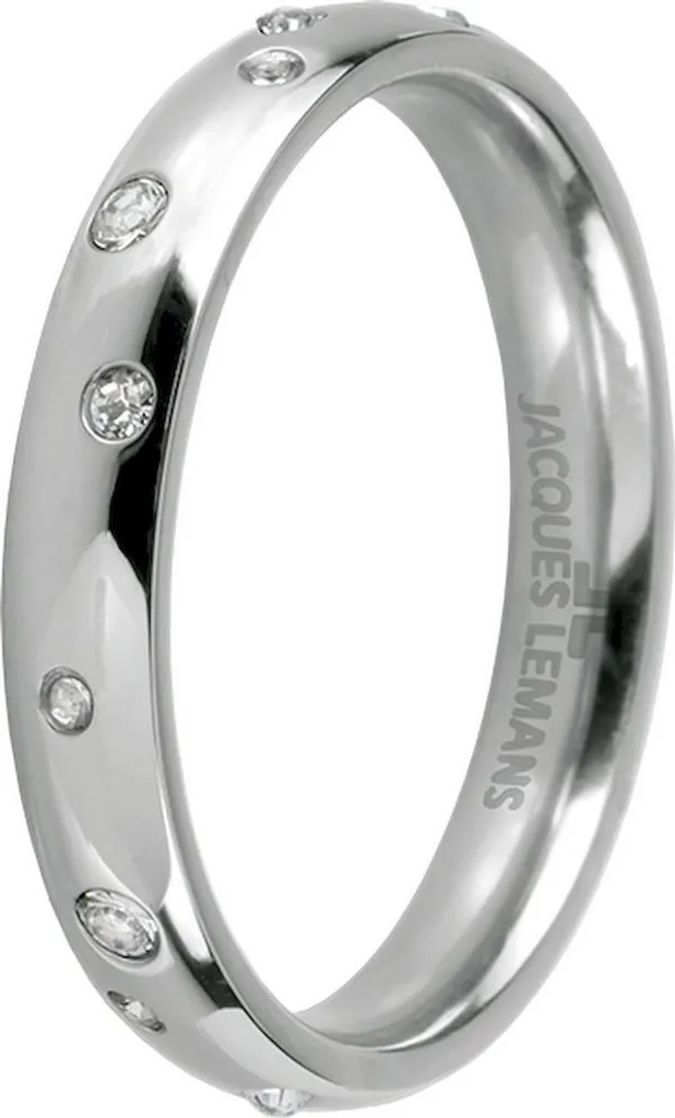 Bague Femme en Acier et Cristaux Swarovski Jacques Lemans Taille 56