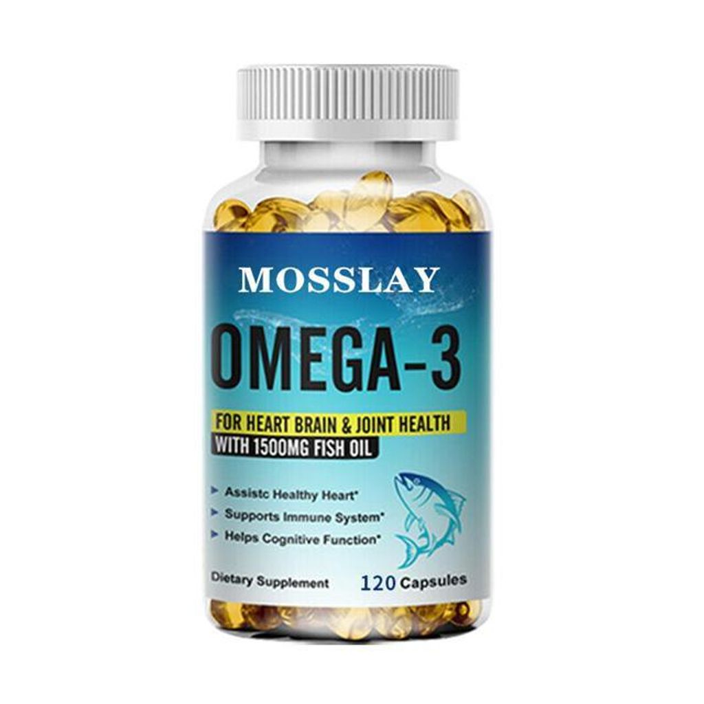 Omega 3 Fish Oil 1500 mg (120 Kapseln) Nahrungsergänzungsmittel, Gelenke, Gehirn, Herz, Nerven, Augen, Haaren, Haut, Nägeln