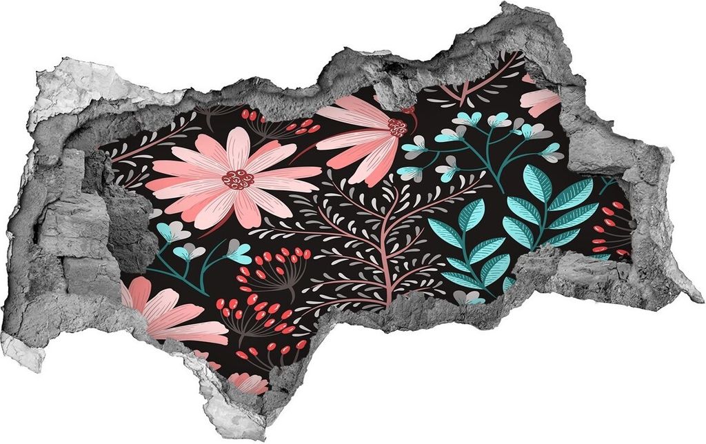 Selbstklebender Loch-3D-Aufkleber 95x73 cm Frühlingsblumen Produktbild 