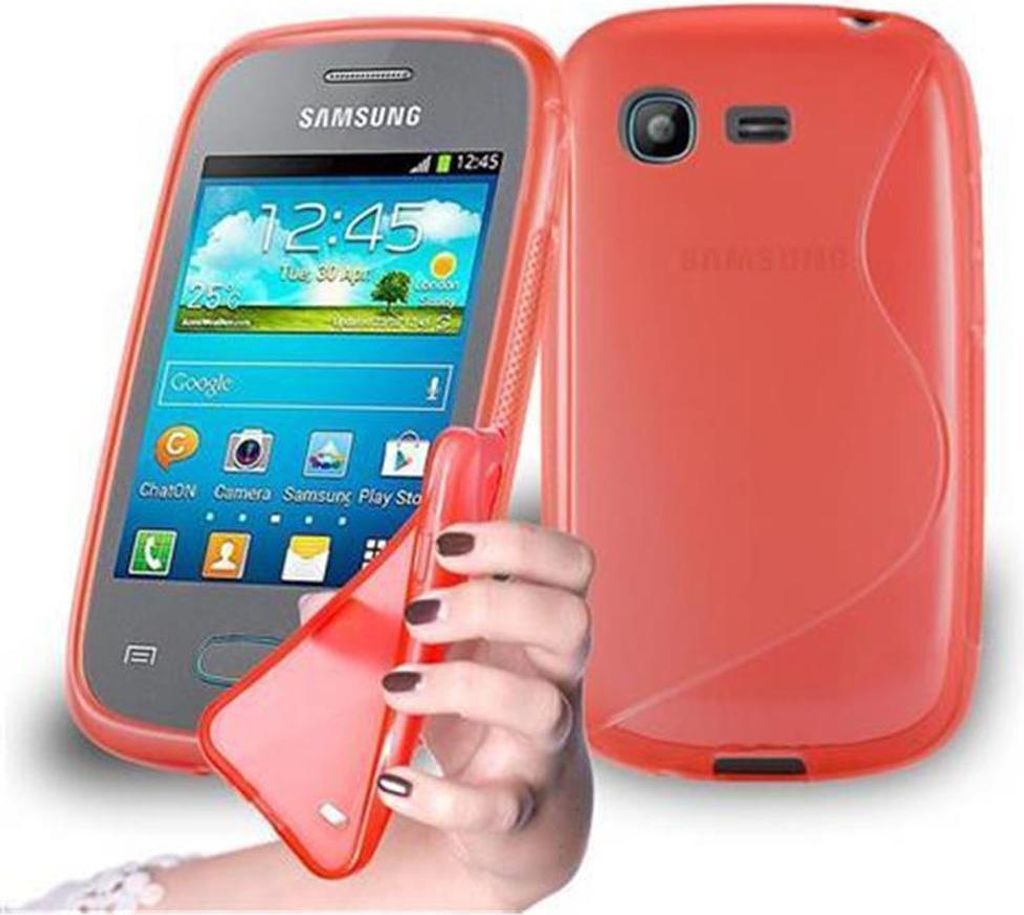 Cadorabo Schutzhülle für Samsung Galaxy POCKET Hülle in Rot Handyhülle Case TPU Silikon Etui