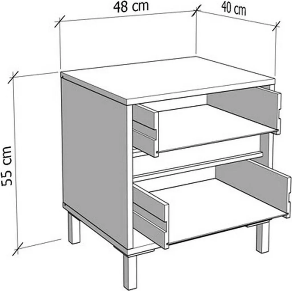 Table de Chevet Blanche avec Étagère Combatte pour Suite Parentale - 4