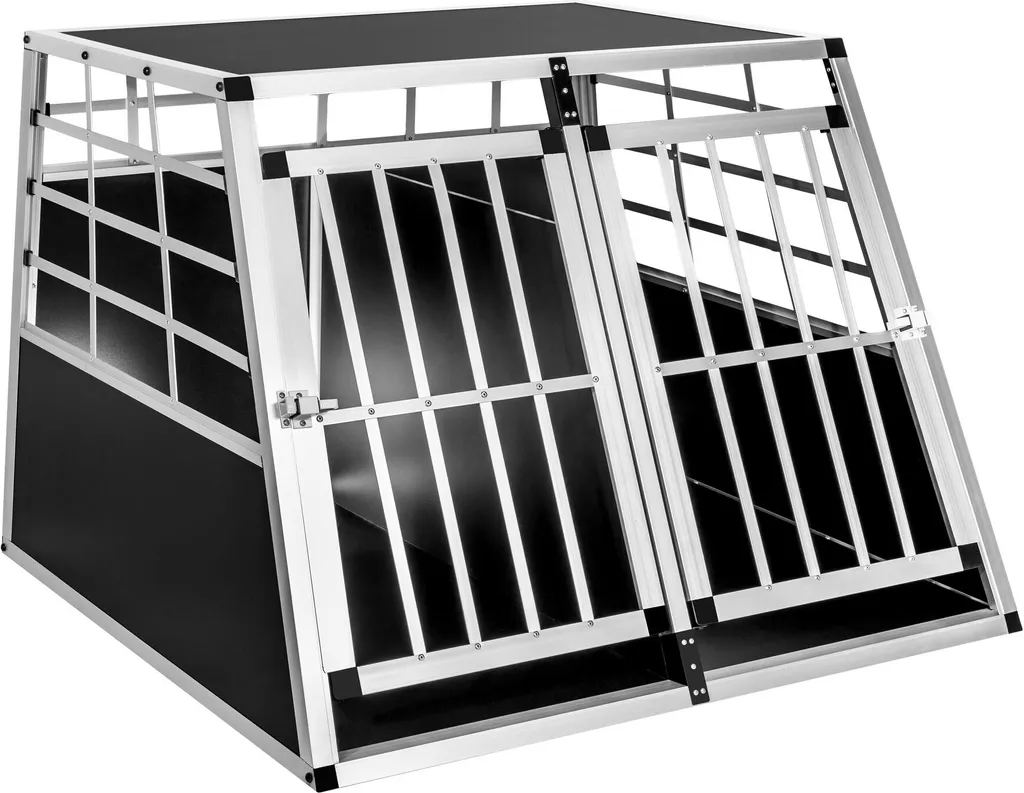 Cage chien double dos droit en aluminium 97cm ultra résistante et sûre