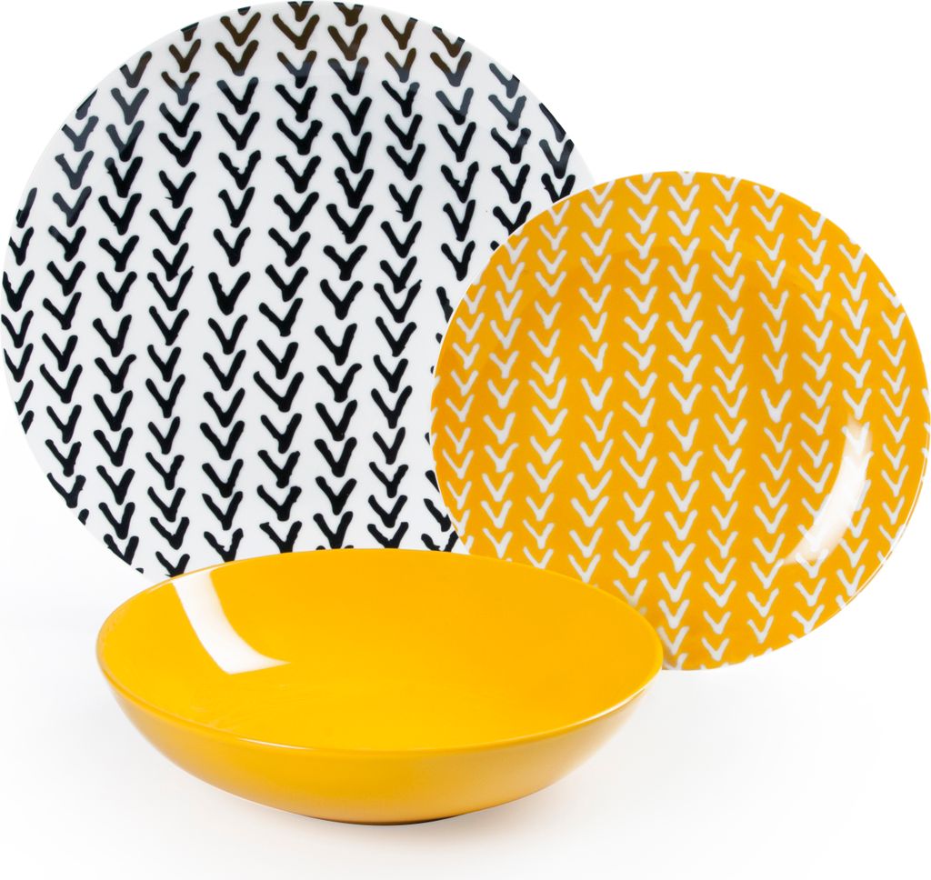 Service De Vaisselle Crazy Line Excelsa 18 Pièces - Assiettes Plates, Creuses, à Dessert, Design Coloré - 8